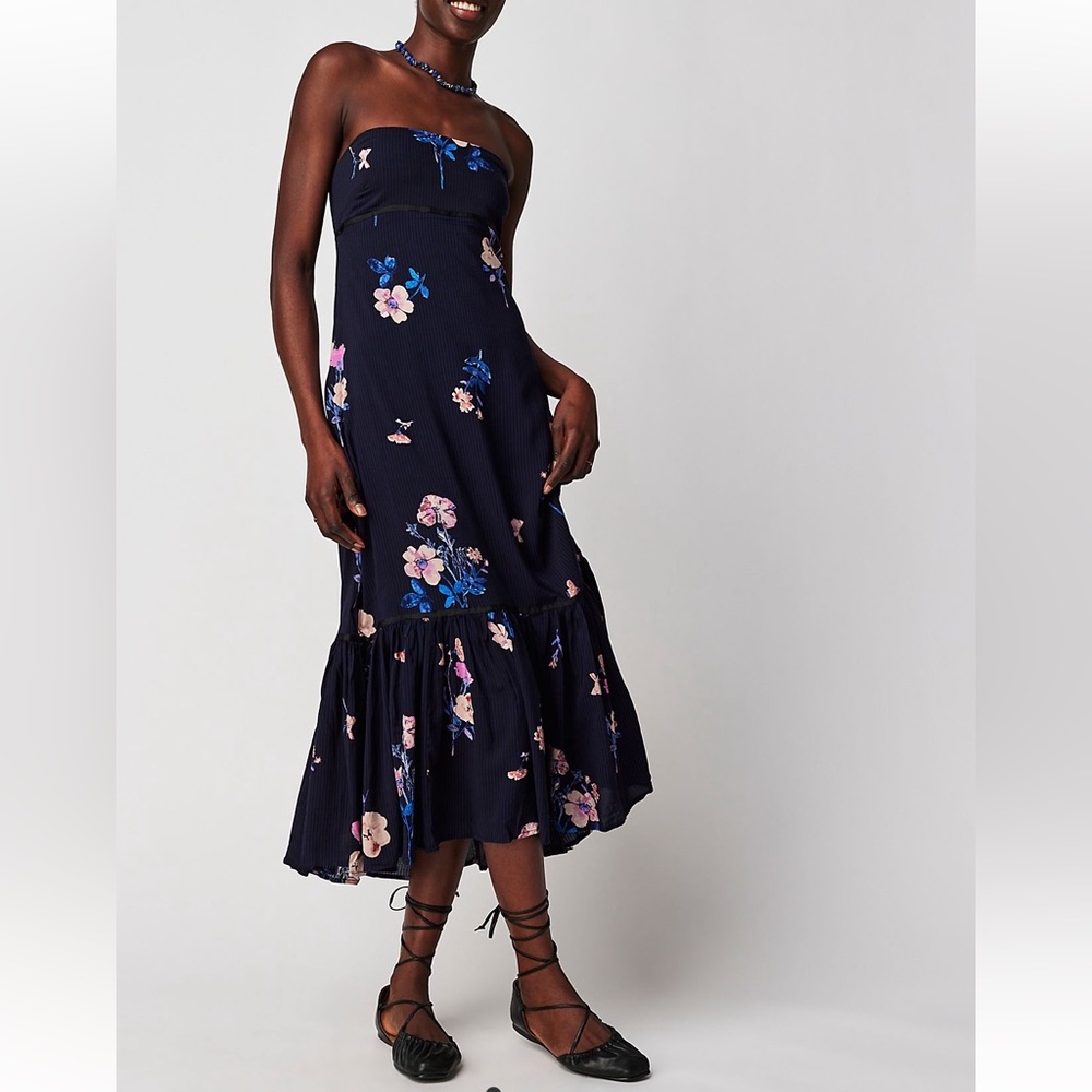 Free People Navy Floral Dress